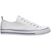 Chaussures de tennis / sneakers classiques en toile avec semelle en caoutchouc blanc décorée de lignes colorées, paire de sneakers publicitaire