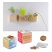 Pot cube bois mini avec aimant - Bulbes de trèfle à 4 feuilles, trèfle à 4 feuilles publicitaire
