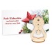 Carte de voeux Premium avec figurines feutrine et bois - Premium 4/0-c - Ange cadeau d’entreprise
