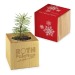 Miniature du produit Pot cube bois de bureau de Noël - Design standard - Epicéa - sans gravure laser 0