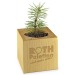 Pot cube bois de bureau de Noël - Design standard - Epicéa - sans gravure laser, décoration et objet de Noël publicitaire