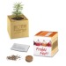 Pot cube bois de bureau de Noël - Design standard - Epicéa - sans gravure laser cadeau d’entreprise