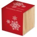 Pot cube bois de bureau de Noël - Design standard - Epicéa - sans gravure laser cadeau d’entreprise