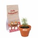 Mini pot en terre cuite sous pochette - Four-leaf clover, trèfle à 4 feuilles publicitaire