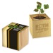 Pot cube bois Mini - Design standard - Trèfle à 4 feuilles cadeau d’entreprise