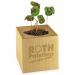 Pot cube bois Mini - Design standard - Trèfle à 4 feuilles, trèfle à 4 feuilles publicitaire