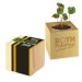 Pot cube bois Mini - Design standard - Trèfle à 4 feuilles cadeau d’entreprise