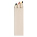 Paquet 6 crayons en bois de couleur en carton du lait, Moins de 1 euro publicitaire