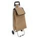 chariot shopping 2 roues en jute, poussette à marché ou cabas à roulettes publicitaire