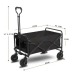 Chariot à main pliable noir, avec roues de 5 pouce, poussette à marché ou cabas à roulettes publicitaire