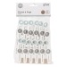 Pince linge x24 rubber ronde, blanc, pince à linge publicitaire