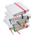 Carnet de notes A6 blanc avec élastique, Carnet à couverture rigide publicitaire