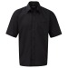 Popeline en polyester/coton. Facile dentretien, repassage minimum. 7 boutons ton sur ton., Chemise manches courtes publicitaire