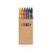 boîte avec 6 crayons de cire, Crayon gras et crayon de cire publicitaire