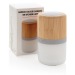 Enceinte 3W bambou avec lumière d'ambiance, Enceinte en bois ou bambou publicitaire