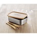 Lunchbox métal et bambou avec couverts, Lunch box et boîte déjeuner publicitaire