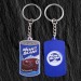 Porte-clés PVC souple + jeton métal, porte-clés 3D en PVC souple publicitaire