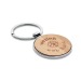 Porte-clés rond métal bambou, Porte-clés en bois publicitaire