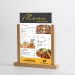 Porte-visuel/menu socle bois 2 montants plexi A6 148x105 cadeau d’entreprise
