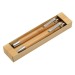 Set d´écriture double bamboo, Parure avec porte-mines publicitaire