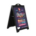 Stop trottoir 2 faces H.91xL.61cm noir sur roulettes cadeau d’entreprise