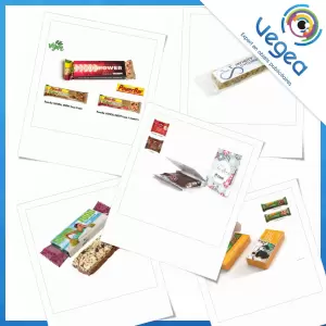 Barre de céréales publicitaire | Barres de céréales personnalisées avec logo | Goodies Vegea