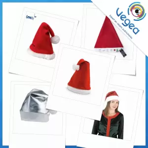 Chapeau de Noël publicitaire, personnalisé avec votre logo | Goodies Vegea