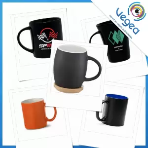 Mug noir personnalisé avec votre logo | Goodies Vegea