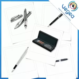 Parure publicitaire avec stylo plume, personnalisée avec votre logo | Goodies Vegea