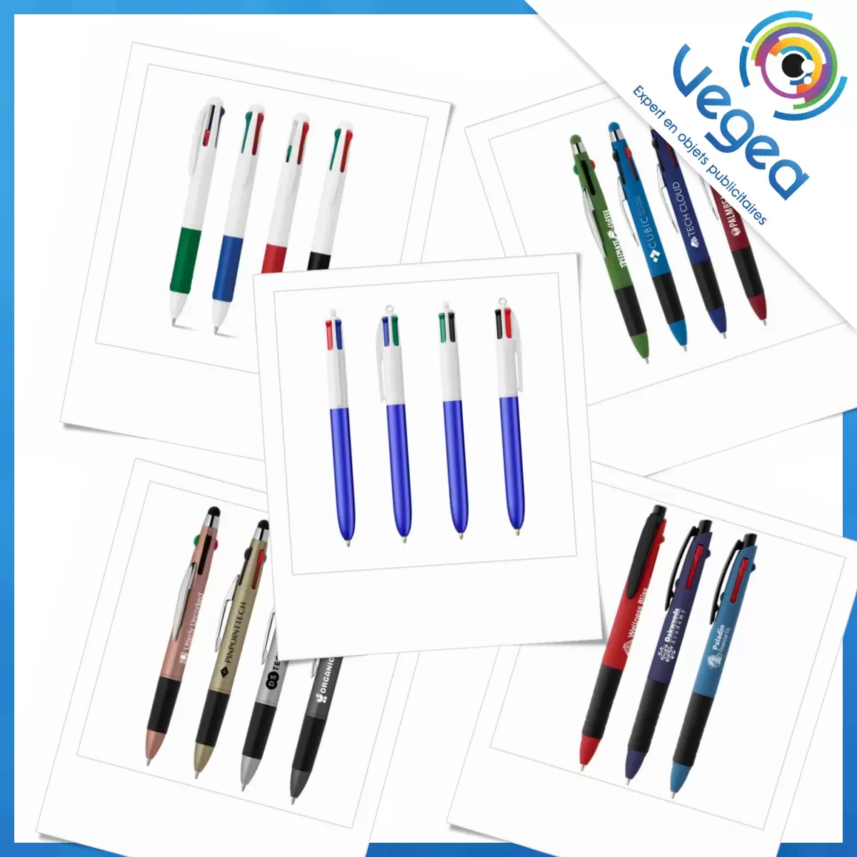 Stylo 4 couleurs, stylo personnalisé, Stylo 4 couleurs publicitaire à  prise gomme