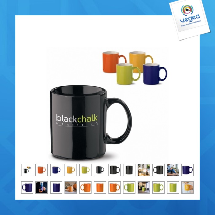 Mug publicitaire classique bicolore ou noir 30cl
