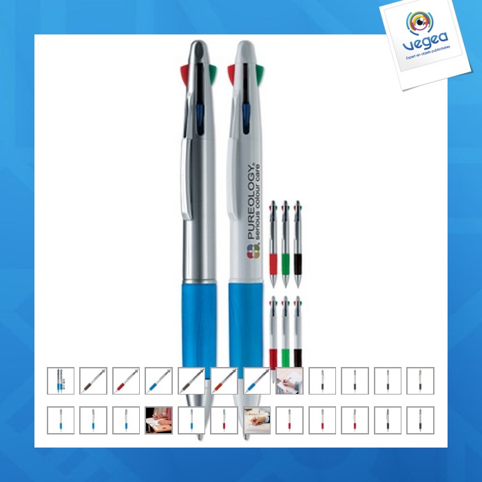 Stylo bille personnalisable 4 couleurs