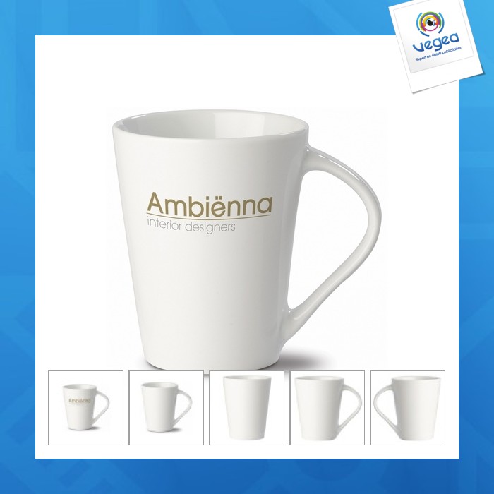 Mug en porcelaine publicitaire conique 27cl