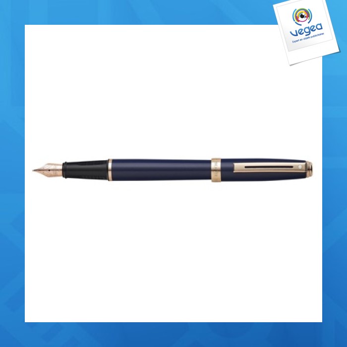 Stylo plume personnalisé prelude - bleu/or rose