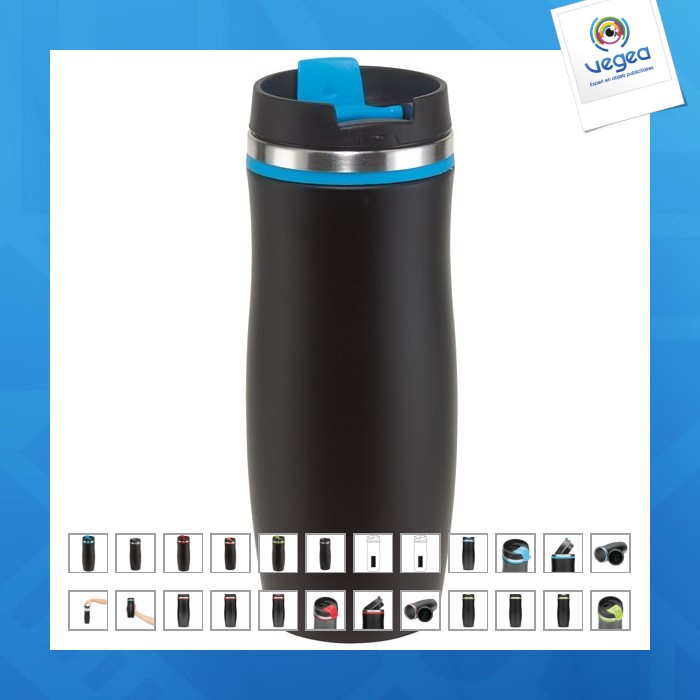 Mug de voyage publicitaire isotherme dark crema
