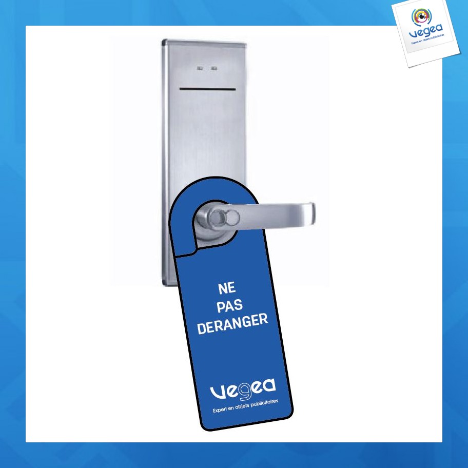 Pancarte accroche-porte publicitaire