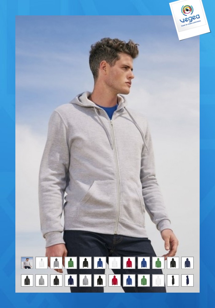Sweat publicitaire zippé stone