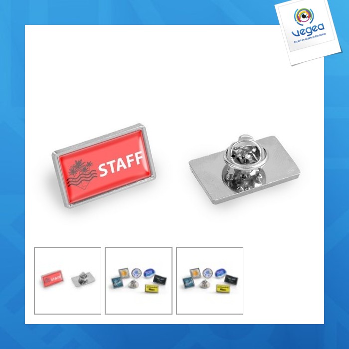 Pin's zamac avec logo rectangle