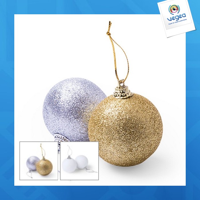Lot de 6 boules de noël personnalisables