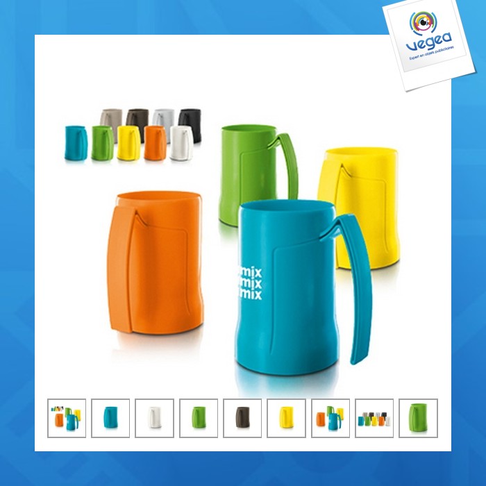 Mug personnalisé chope de bière plastique abs 50cl ras bord