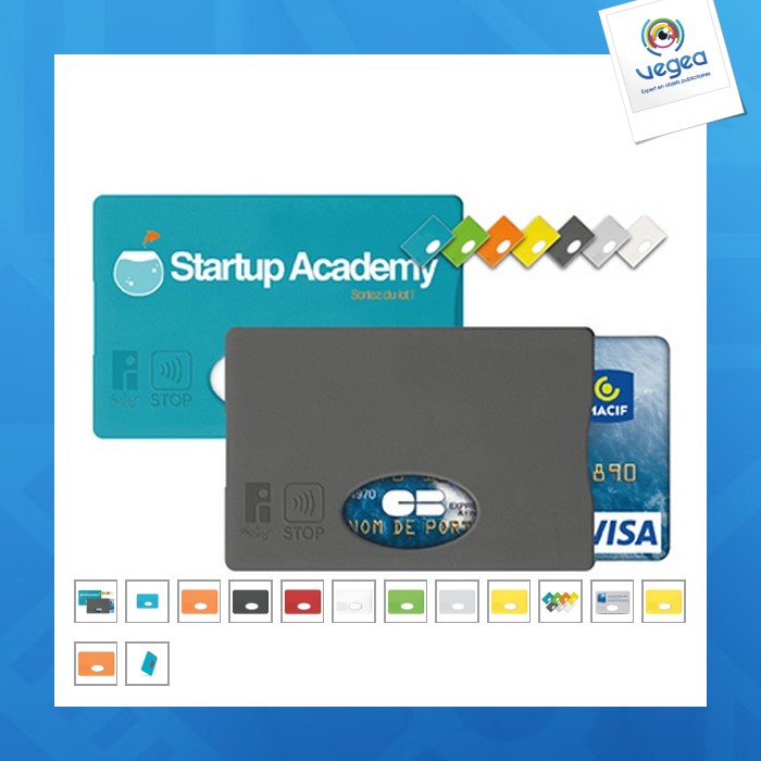 Protège carte de crédit avec blindage stop ou anti-rfid