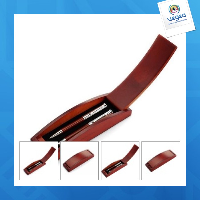 Parure plume personnalisable et stylo bille