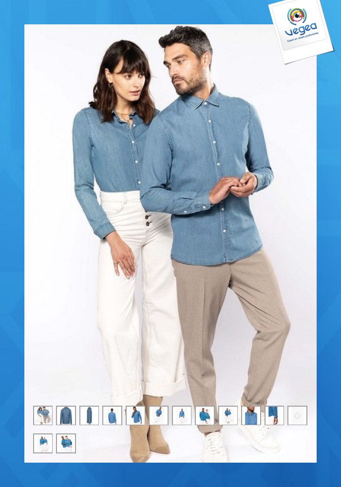 Chemise en jean personnalisée kariban