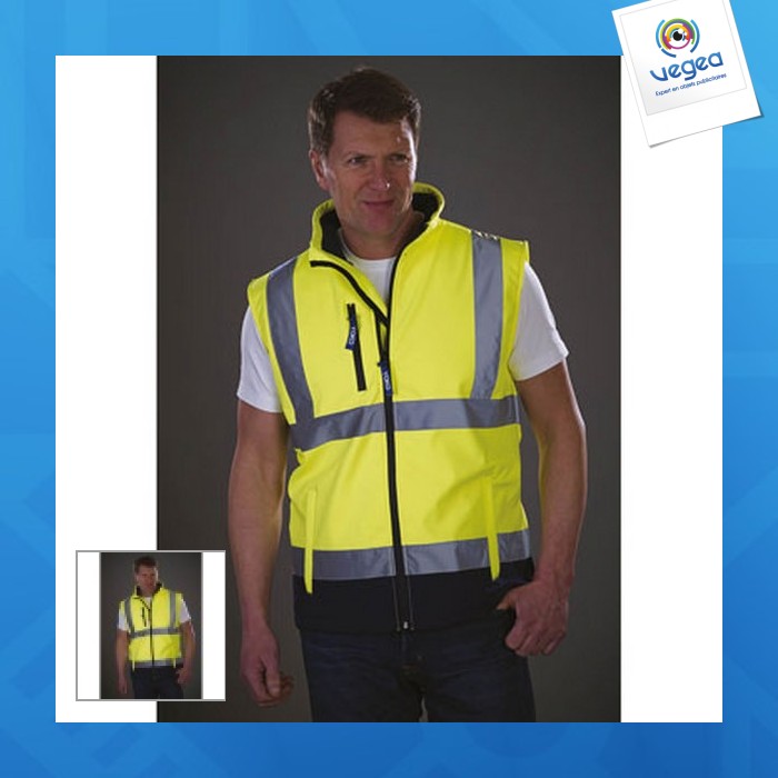 Bodywarmer softshell haute visibilité