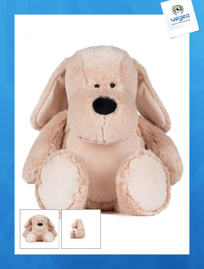 Chien personnalisable avec ouverture zippée