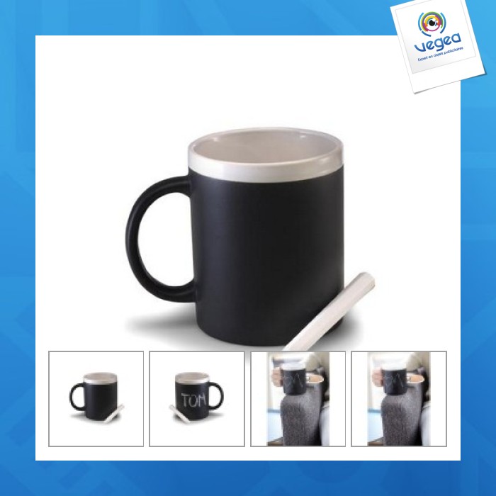 Mug ardoise personnalisé 30cl avec craies