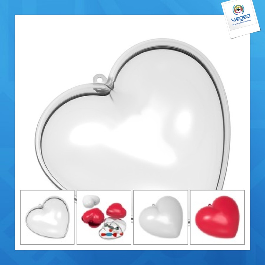 Boule décorative coeur publicitaire mini