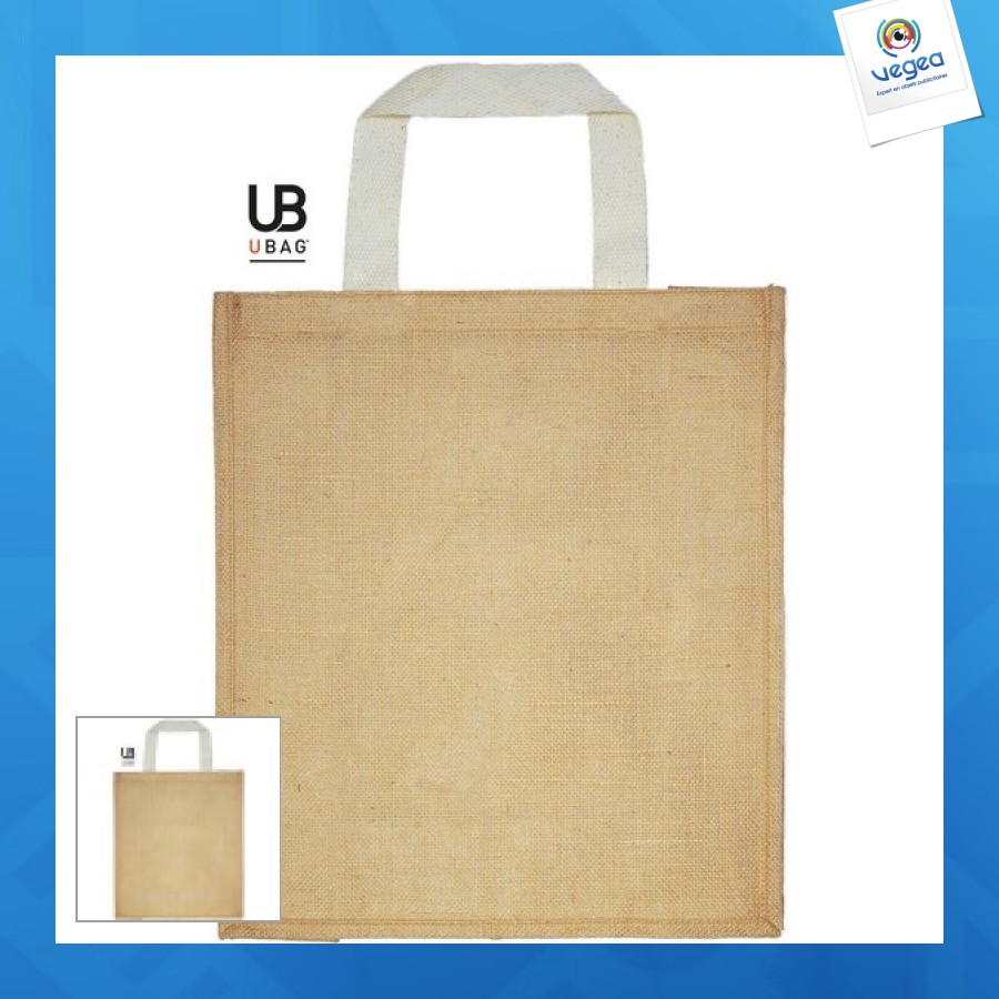 Sac publicitaire shopping en jute 35x40x15cm