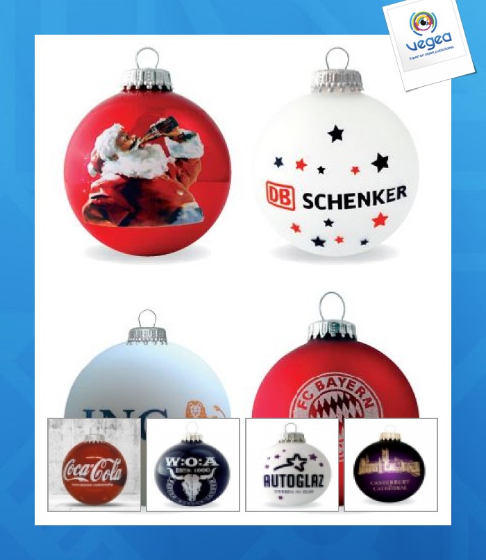 Boule de noël avec logo 6cm
