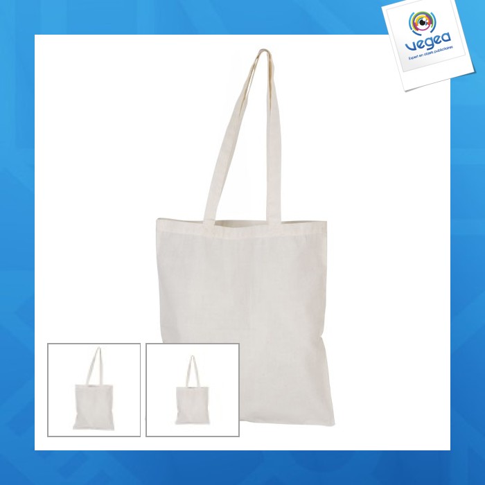 Sac shopping publicitaire en coton 105g/m² anses longues